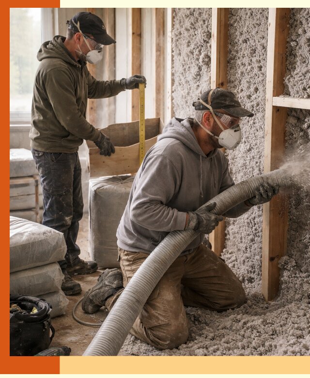 Утепление таунхауса эковатой в Великих Луках для максимально теплых стен