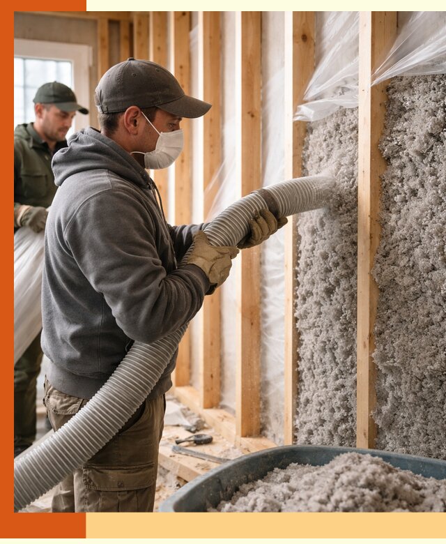 Утепление каркасного дома эковатой в Великих Луках — качественно и надолго