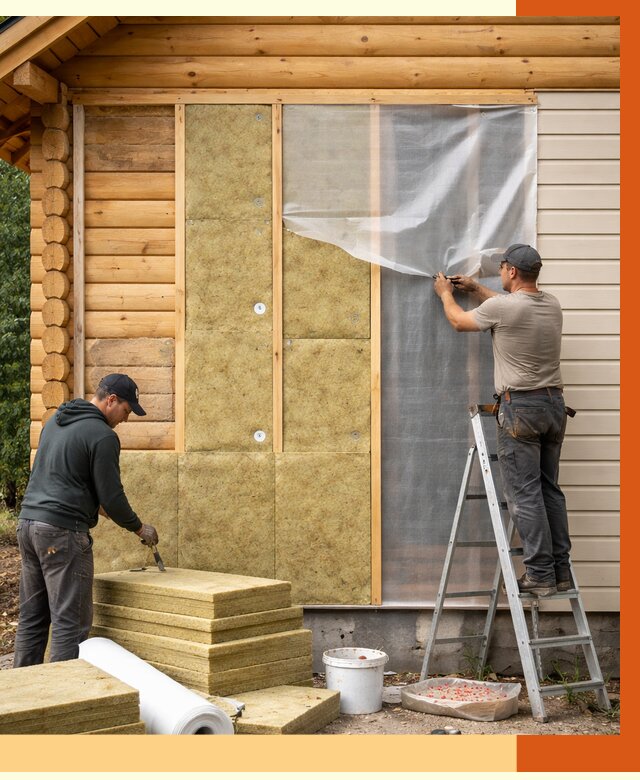 Утепление дома из бруса в Великих Луках от 3876 руб./м2 — работы под ключ | ТепломастерВкл