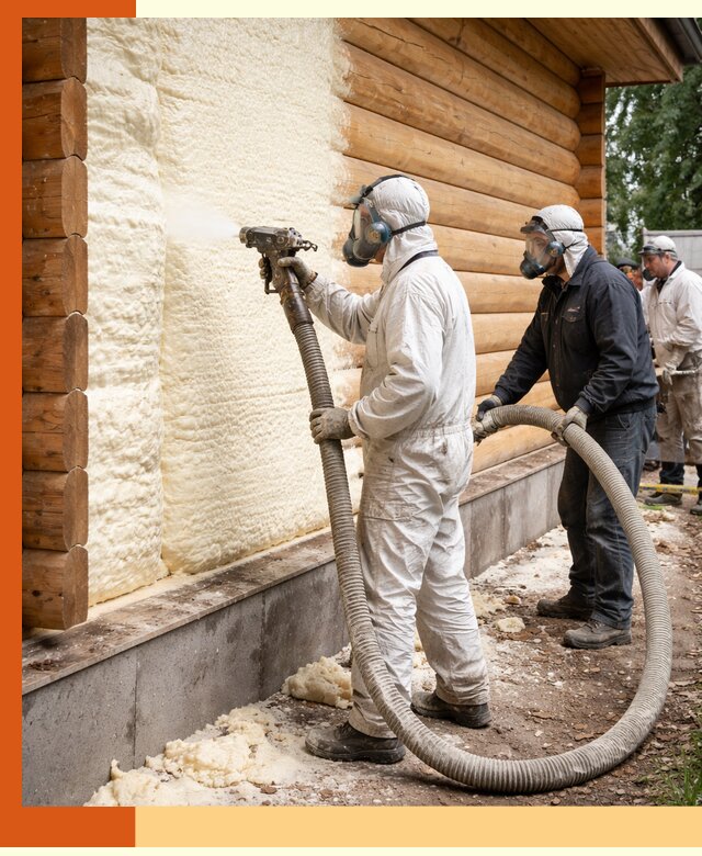 Утепление дома из бруса пенополиуретаном в Великих Луках