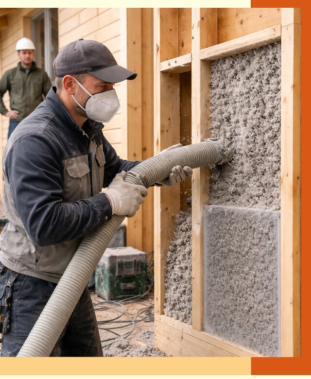 Утепление дома из бруса эковатой в Великих Луках от 1912 руб/м2 | ТепломастерВкл