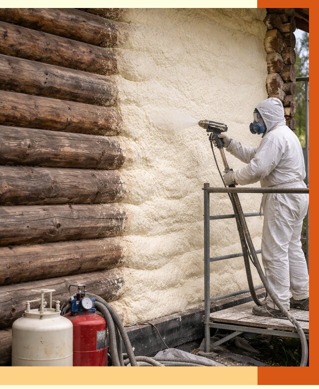 Утепление бревенчатого дома ППУ в Великих Луках под ключ от 6461 руб. | ТепломастерВкл