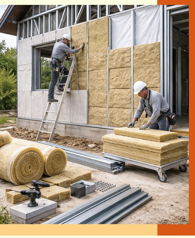 Утепление дома из ЛСТК в Великих Луках от 5375 руб./м² — профессионально | ТепломастерВкл