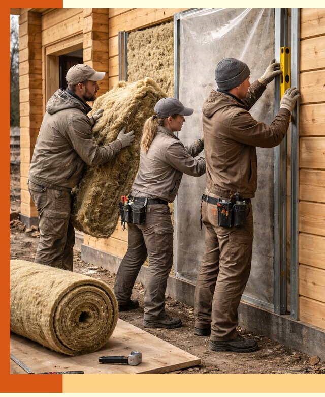 Утепление дома из двойного бруса в Великих Луках качественно и надёжно