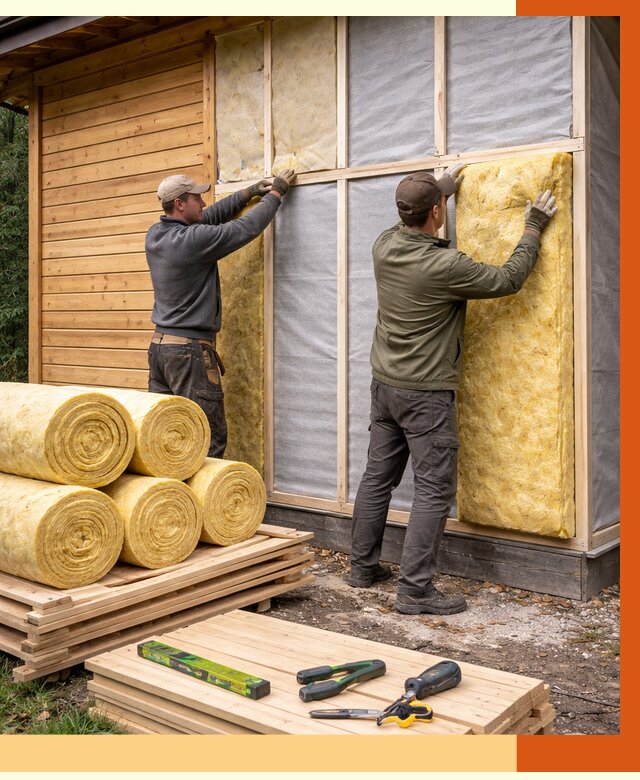 Утепление бани снаружи в Великих Луках от 87865 руб. под ключ | ТепломастерВкл