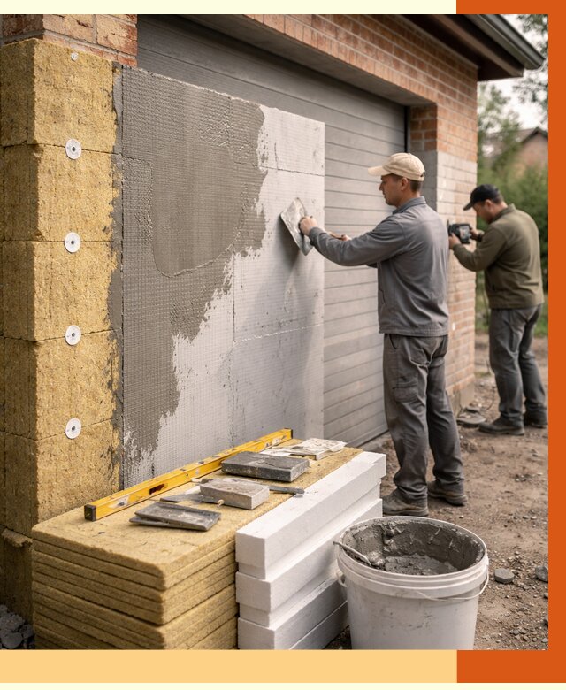 Утепление гаража снаружи в Великих Луках от 4342 руб. за м2 — наружное утепление под ключ | ТепломастерВкл