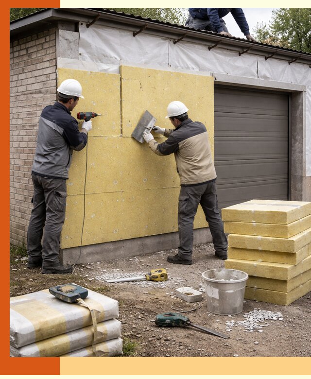 Утепление гаража снаружи в Великих Луках качественно и надёжно