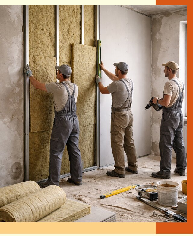 Утепление стен изнутри в Великих Луках от 2326 руб/м² под ключ | ТепломастерВкл