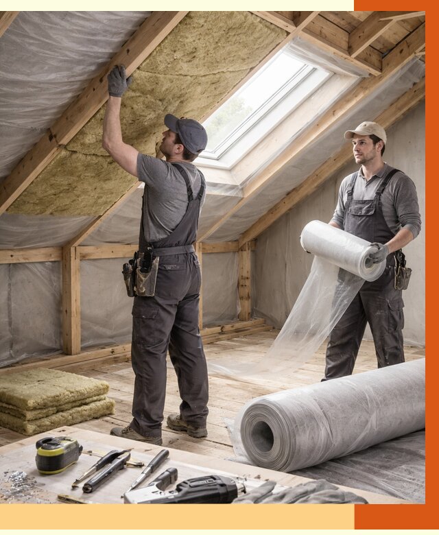 Утепление крыши изнутри мансарды в Великих Луках от 4342 руб./м² | ТепломастерВкл