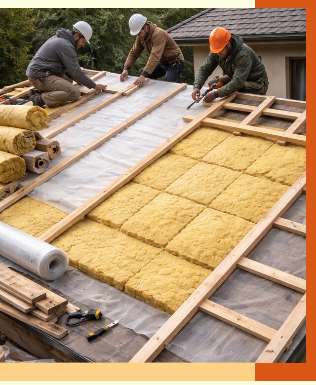 Утепление скатной крыши в Великих Луках от 1292 руб./м2 под ключ | ТепломастерВкл