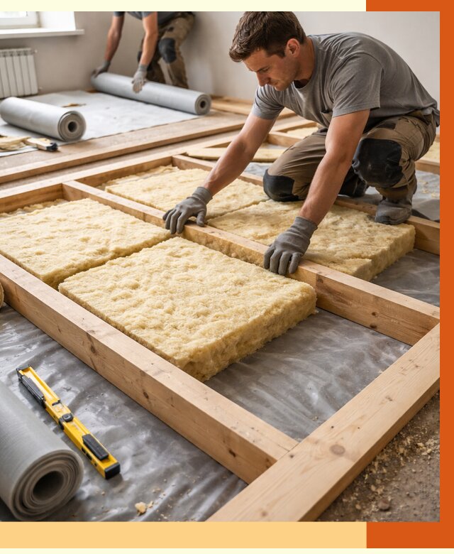 Утепление деревянного пола в Великих Луках от 1551 руб./м2 под ключ | ТепломастерВкл