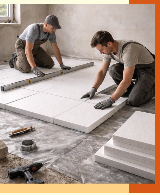 Утепление бетонного пола в Великих Луках от 2584 руб/м2 — монтаж и цена | ТепломастерВкл