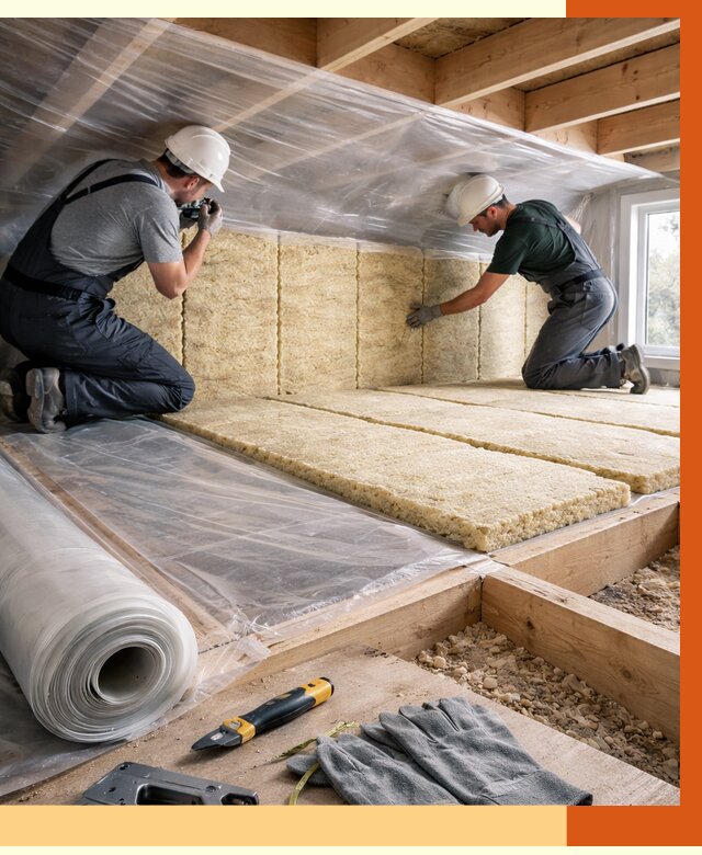 Утепление перекрытий в Великих Луках от 2946 руб/м2 — утепление межэтажных и чердачных | ТепломастерВкл