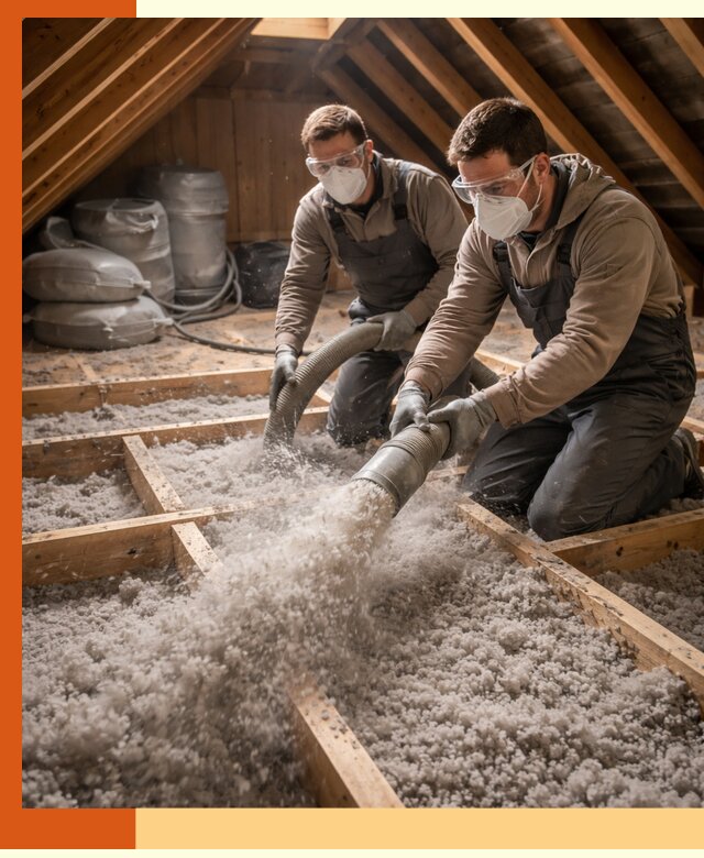 Утепление чердака эковатой в Великих Луках — быстро и надёжно