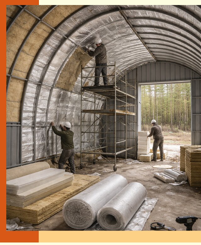 Утепление арочного ангара под ключ в Великих Луках