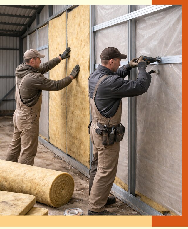 Утепление металлического ангара в Великих Луках от 4910 руб/м2 — услуги под ключ | ТепломастерВкл