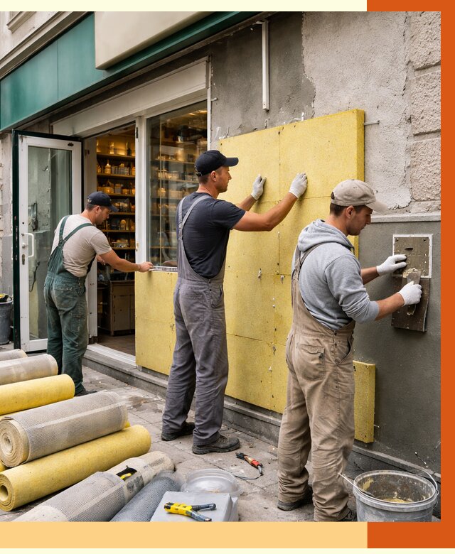 Утепление магазина в Великих Луках от 4652 руб/м2 — цена, стены и снаружи | ТепломастерВкл