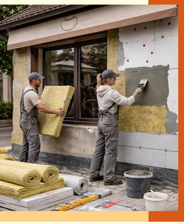 Утепление кафе в Великих Луках от 4342 руб/м2 — комплексно под ключ | ТепломастерВкл