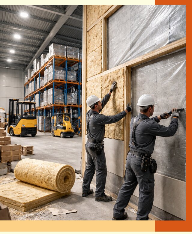 Утепление склада с техникой в Великих Луках от 4342 руб./м2 — комплексно под ключ | ТепломастерВкл