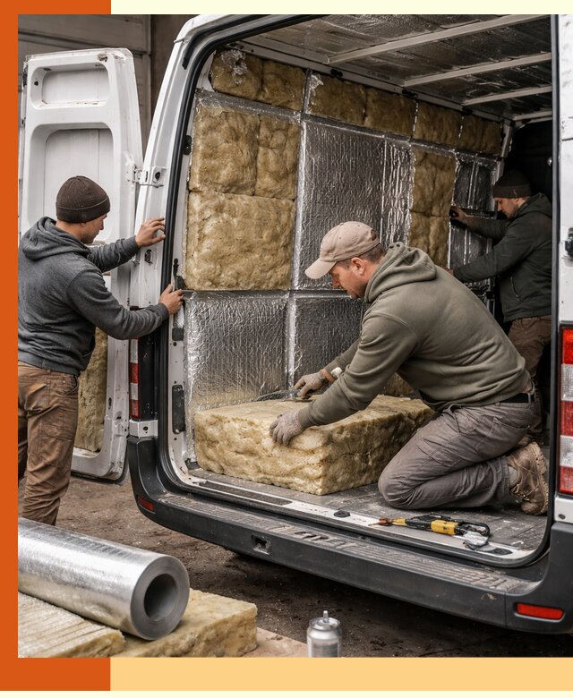 Утепление фургона в Великих Луках: профессиональная теплоизоляция и шумоизоляция