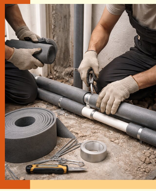 Утепление труб водоснабжения в Великих Луках — монтаж и защита сети