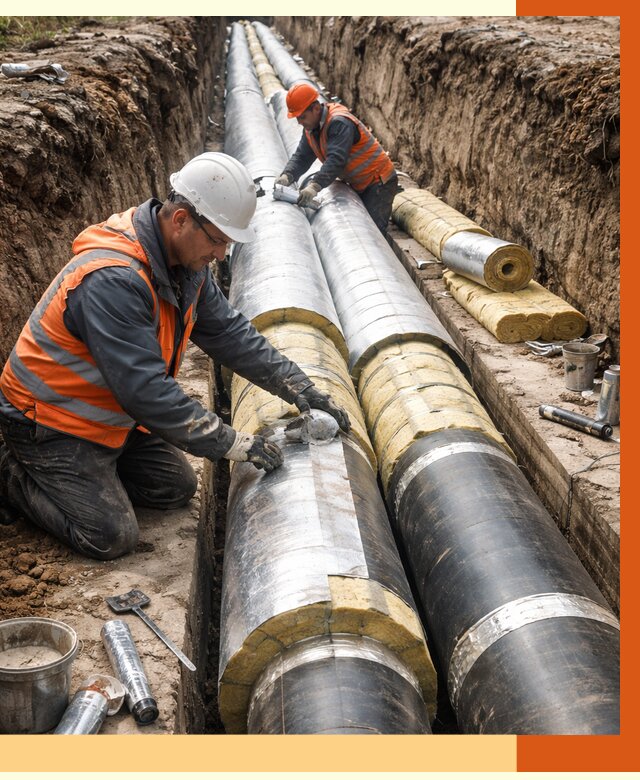 Утепление теплотрассы в Великих Луках от 4652 руб./м2 — ппу и комплексная изоляция | ТепломастерВкл