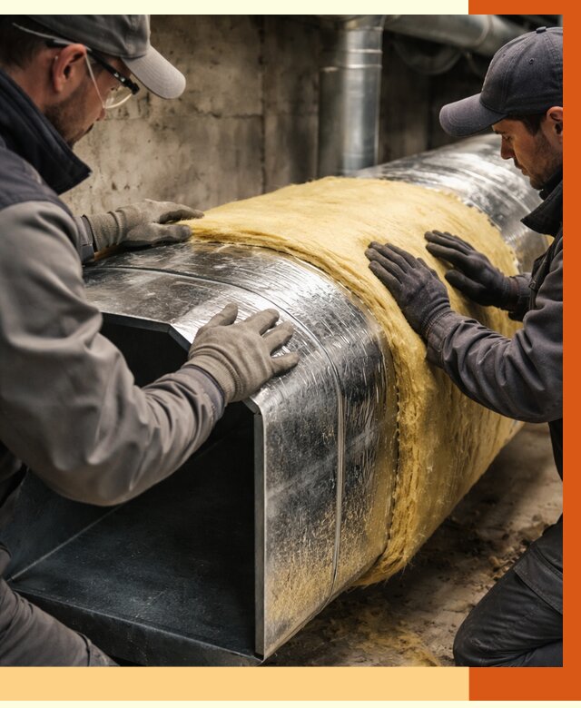 Утепление воздуховодов в Великих Луках от 4342 руб. — теплоизоляция вентиляции | ТепломастерВкл