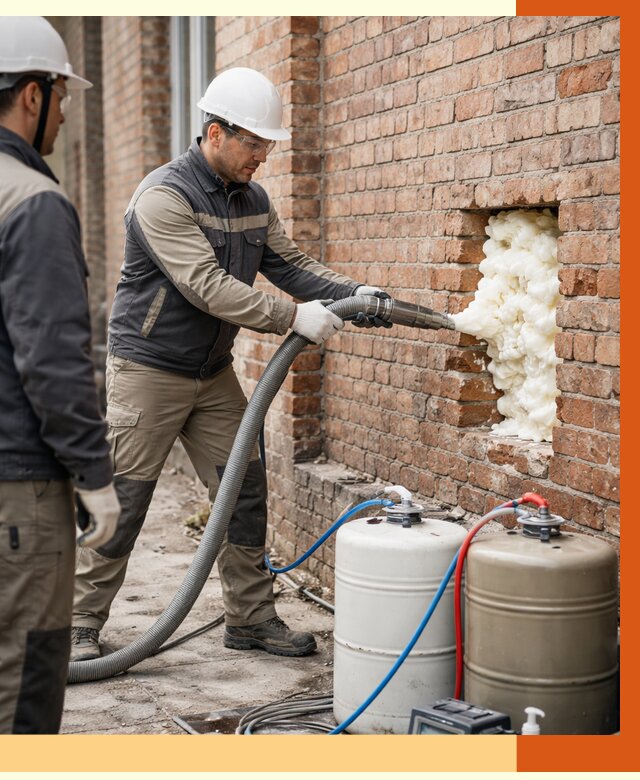 Заливка ППУ в пустоты кирпичной стены в Великих Луках от 2843 руб. | ТепломастерВкл