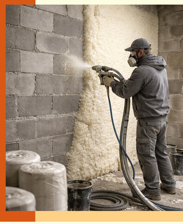 Утепление блочной стены ППУ в Великих Луках качественно и надёжно