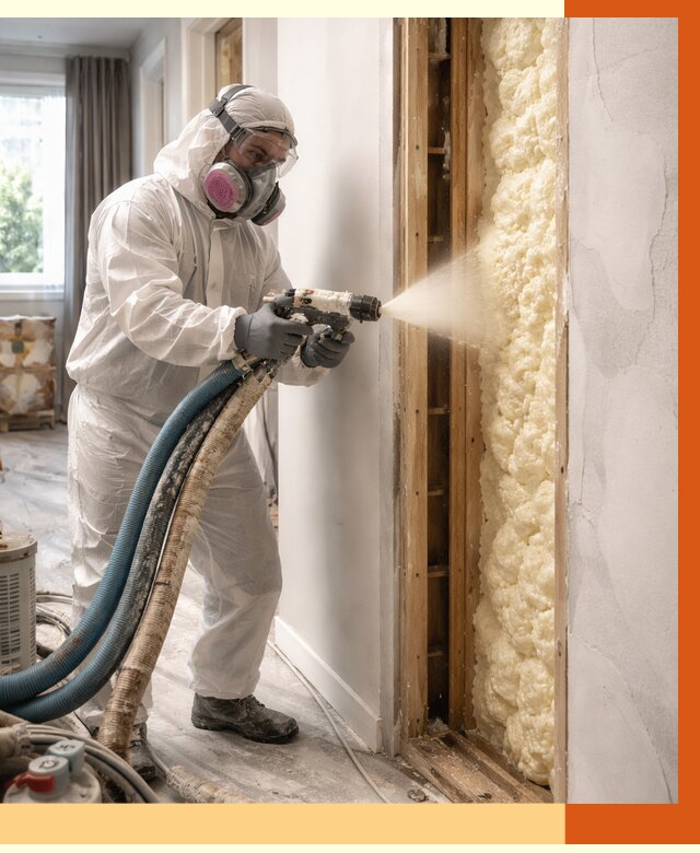 Межстеновое утепление ППУ в Великих Луках от 2843 руб/м2 — межстенное утепление под ключ | ТепломастерВкл