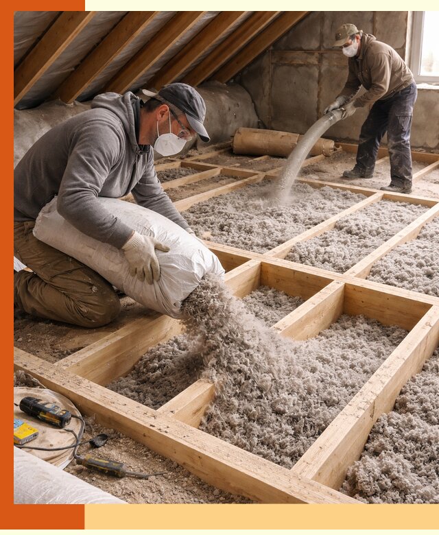 Заполнение полостей чердачного перекрытия в Великих Луках качественно и надёжно