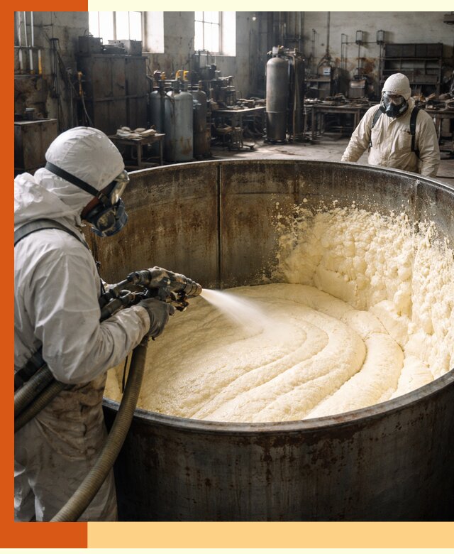 Заливка ппу в емкости с полной изоляцией и герметизацией в Великих Луках