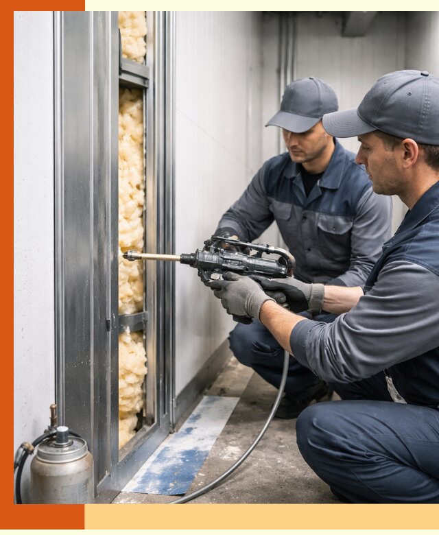 Заполнение пустот холодильных панелей в Великих Луках специализированной пеной