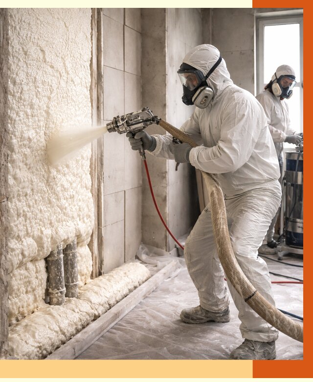 Напыление пенополиуретана в Великих Луках от 7753 руб./м2 — услуги и монтаж ППУ | ТепломастерВкл