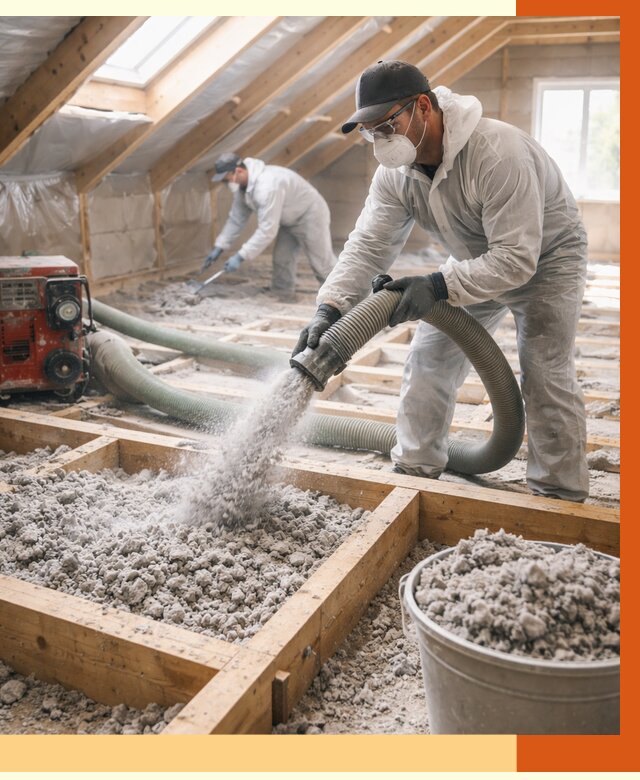 Утепление эковатой в Великих Луках от 3049 руб./м2 — монтаж и задувка | ТепломастерВкл