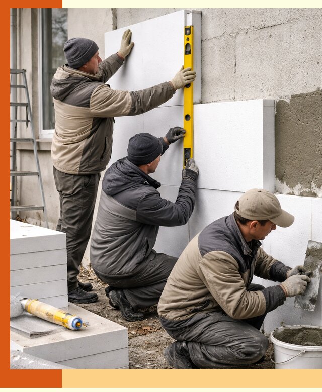 Утепление пенопластом наружных стен и фасадов в Великих Луках