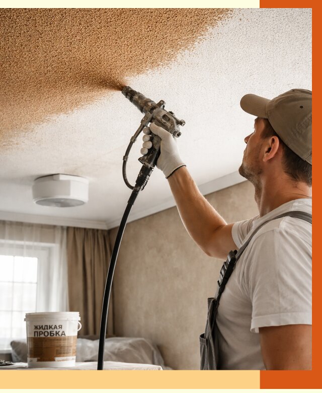 Утепление потолка жидкой пробкой в Великих Луках от 3618 руб. | ТепломастерВкл