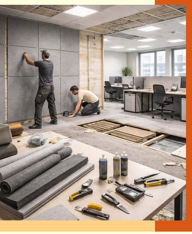 Профессиональная шумоизоляция офиса в Великих Луках от 6977 руб. за м2 | ТепломастерВкл