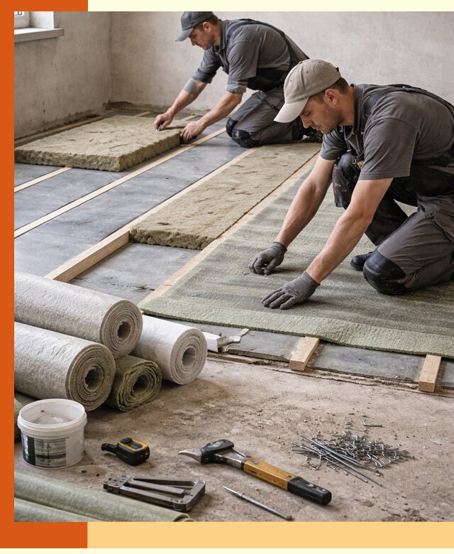 Шумоизоляция пола в Великих Луках — профессиональная звукоизоляция помещений