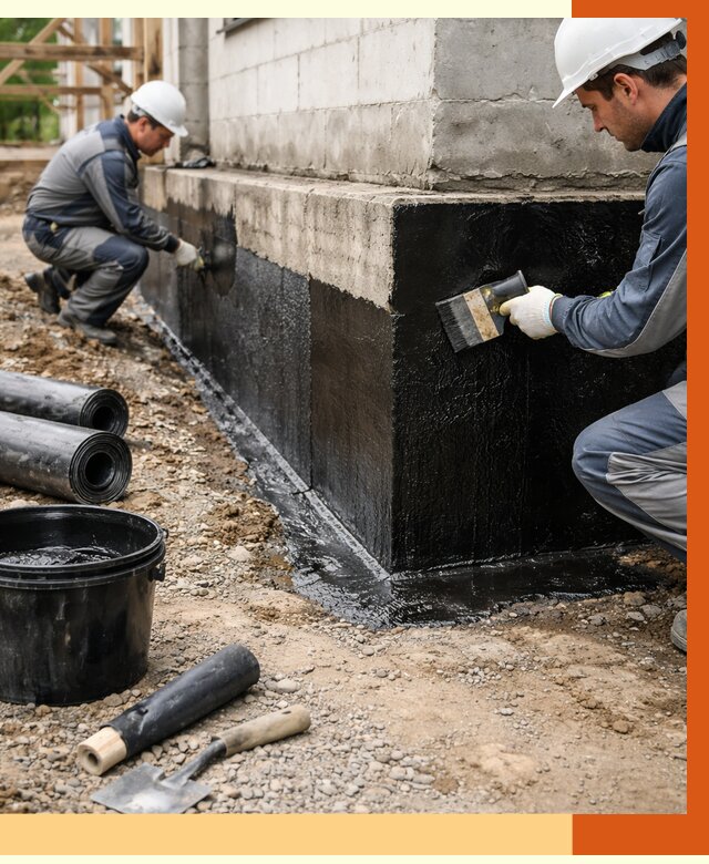 Гидроизоляция фундамента в Великих Луках от 1292 руб. — профессионально, под ключ | ТепломастерВкл