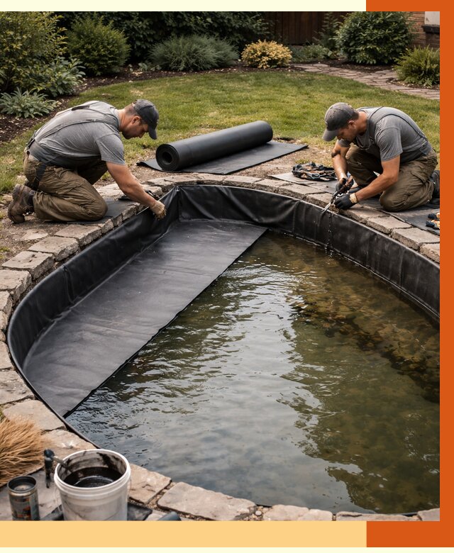 Гидроизоляция пруда в Великих Луках от 15506 руб. под ключ | ТепломастерВкл профессионально