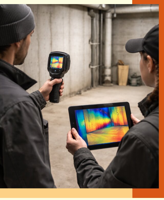 Тепловизионное обследование подвала в Великих Луках от 4652 руб. — проверка гидроизоляции | ТепломастерВкл