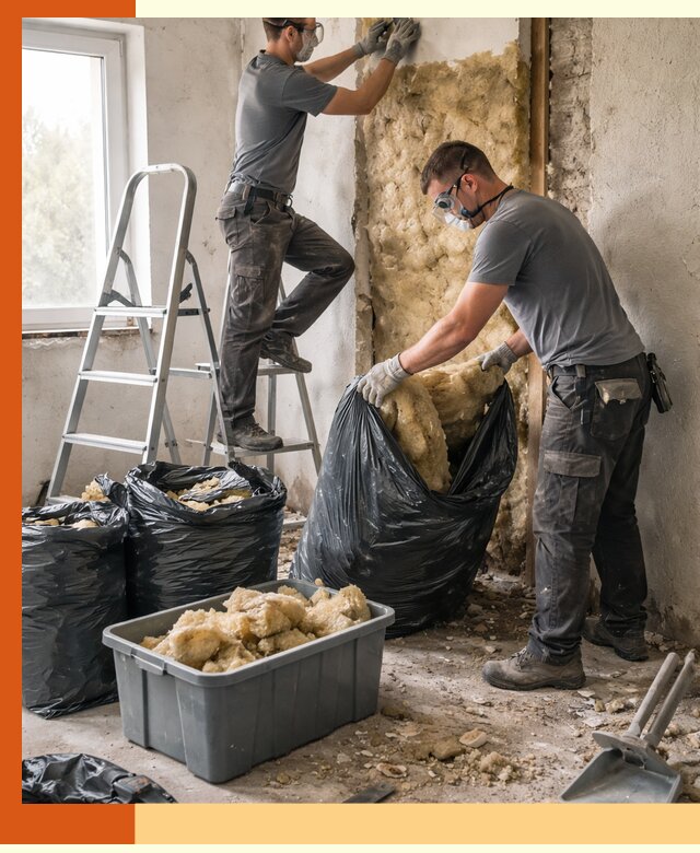 Демонтаж старого утеплителя и вывоз отходов в Великих Луках