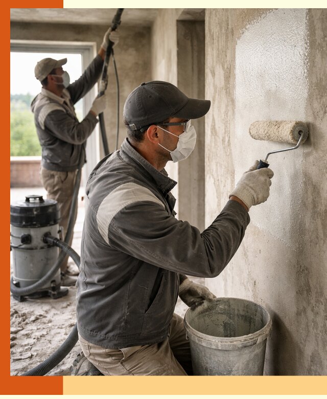 Подготовка поверхности под напыление утеплителя в Великих Луках