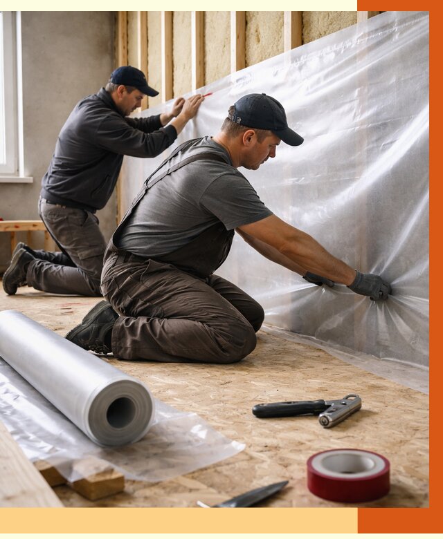 Монтаж пароизоляции в Великих Луках от 2584 руб. — установка и укладка под ключ | ТепломастерВкл