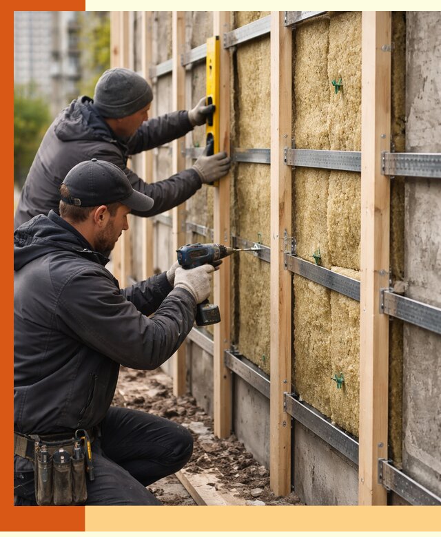 Монтаж обрешетки под утепление зданий и квартир в Великих Луках