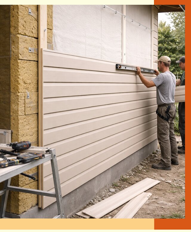 Монтаж сайдинга после утепления в Великих Луках от 1912 руб. — обшивка и облицовка | ТепломастерВкл