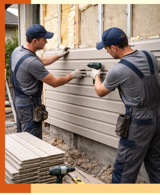 Монтаж сайдинга после утепления в Великих Луках качественно и надежно